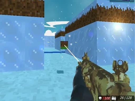 Blocky Swat Ateş Etme Buz Dünyası Çoklu Oyunculu